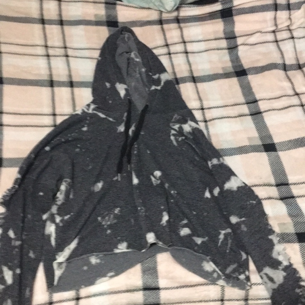 Black and white crop top with hoodie